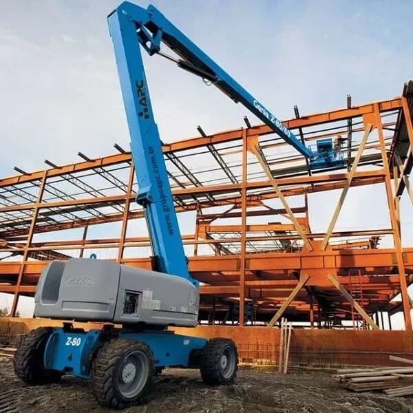 imagem de plataforma articulada azul marca genie